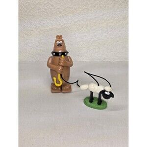 Vintage Kids Carls Jr. Hardees 2001 Wallace & Gromit plastic dog and sheep